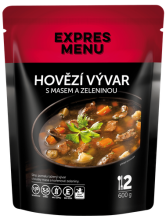 Hovězí vývar s masem a zeleninou 